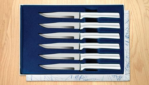  Rada Cutlery Utility Steak Knives Gift Set Stainless Steel Knife  Made in the USA, Set of 6, Black Handle: Rada Steak Knives: Home & Kitchen